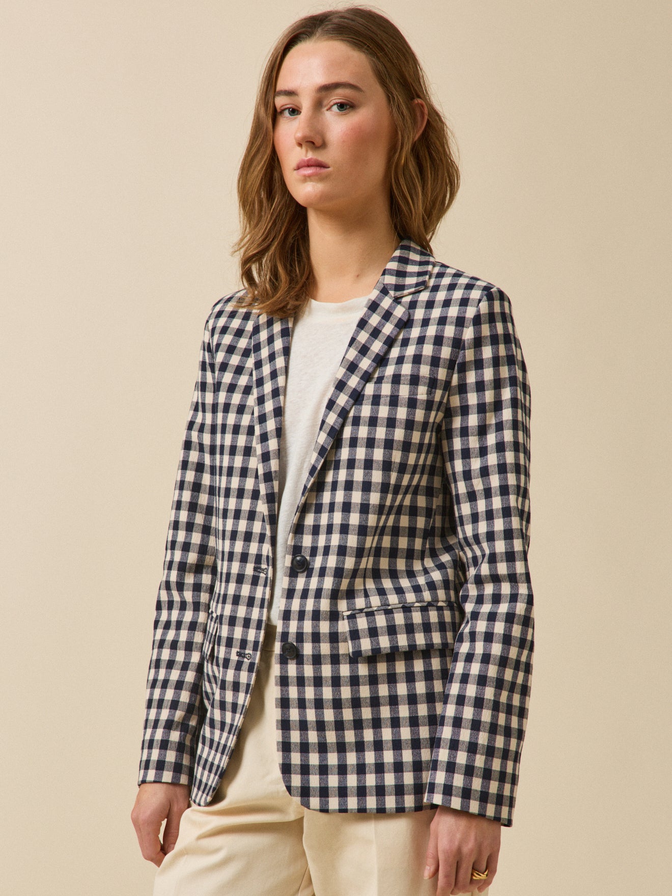 Veste tailleur vichy femme