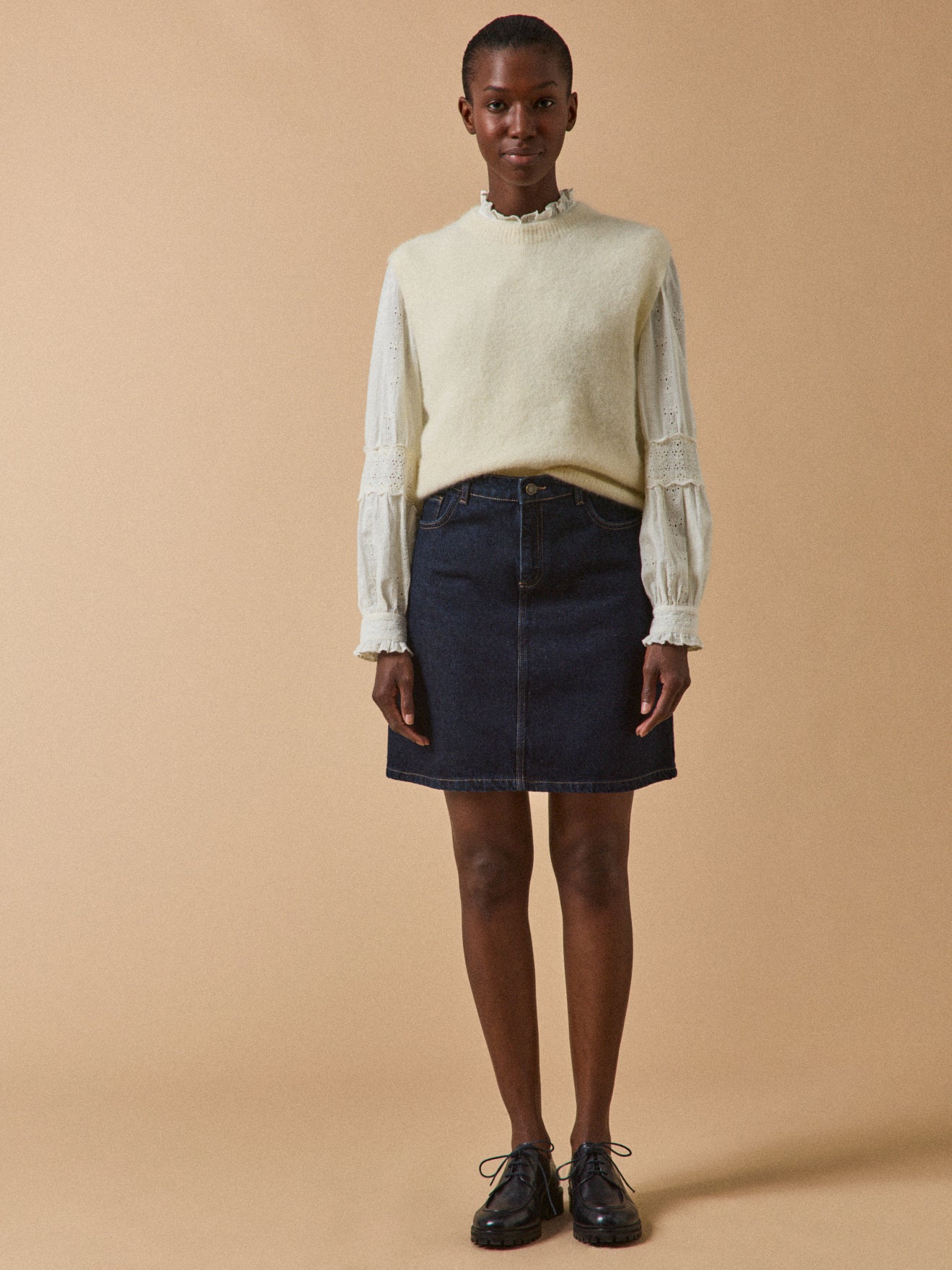 Jupe courte jean femme - denim coton biologique