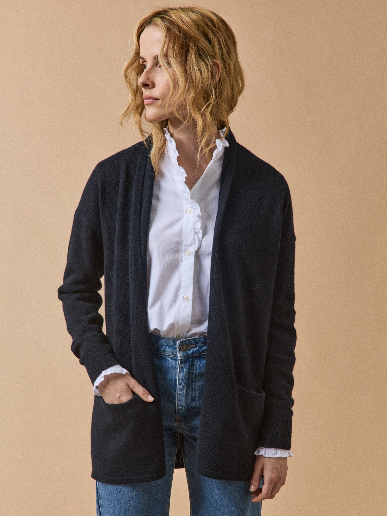 Gilet à pans femme laine et cachemire