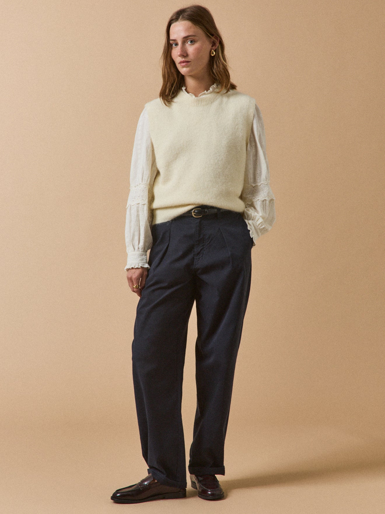 Pull sans manches femme mélange alpaga