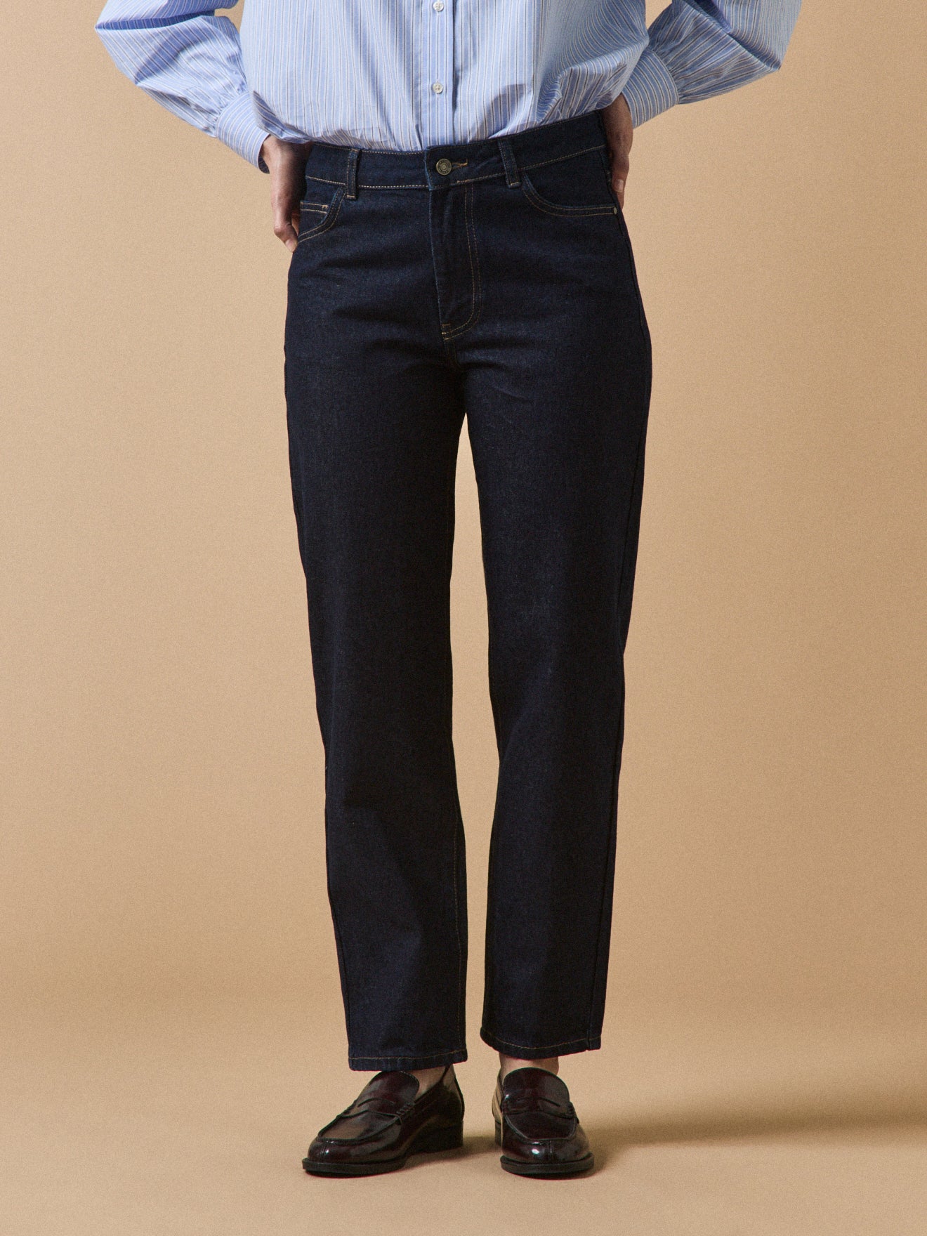 Jean mom femme Claire coton biologique délavage écoresponsable