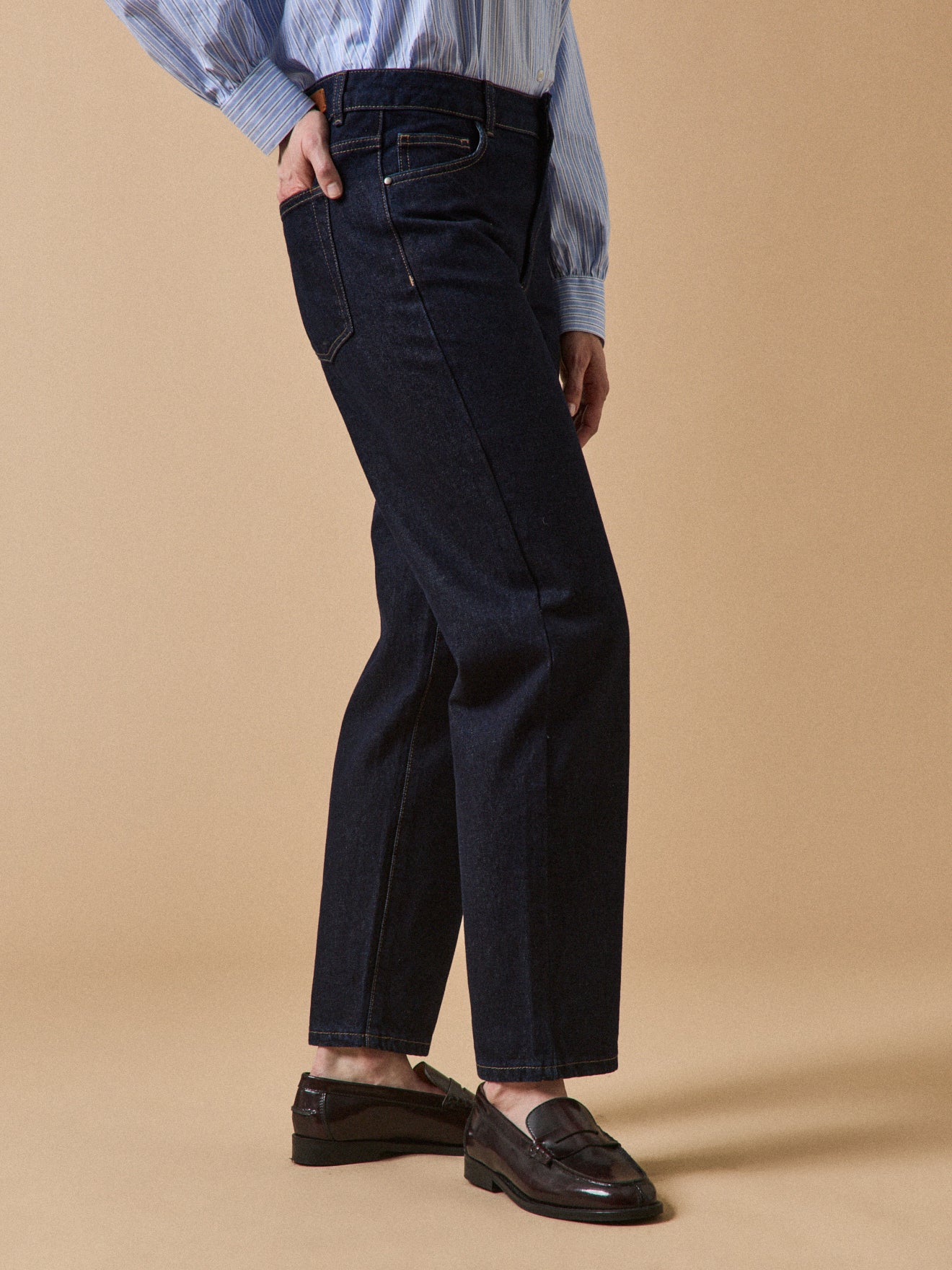 Jean mom femme Claire coton biologique délavage écoresponsable