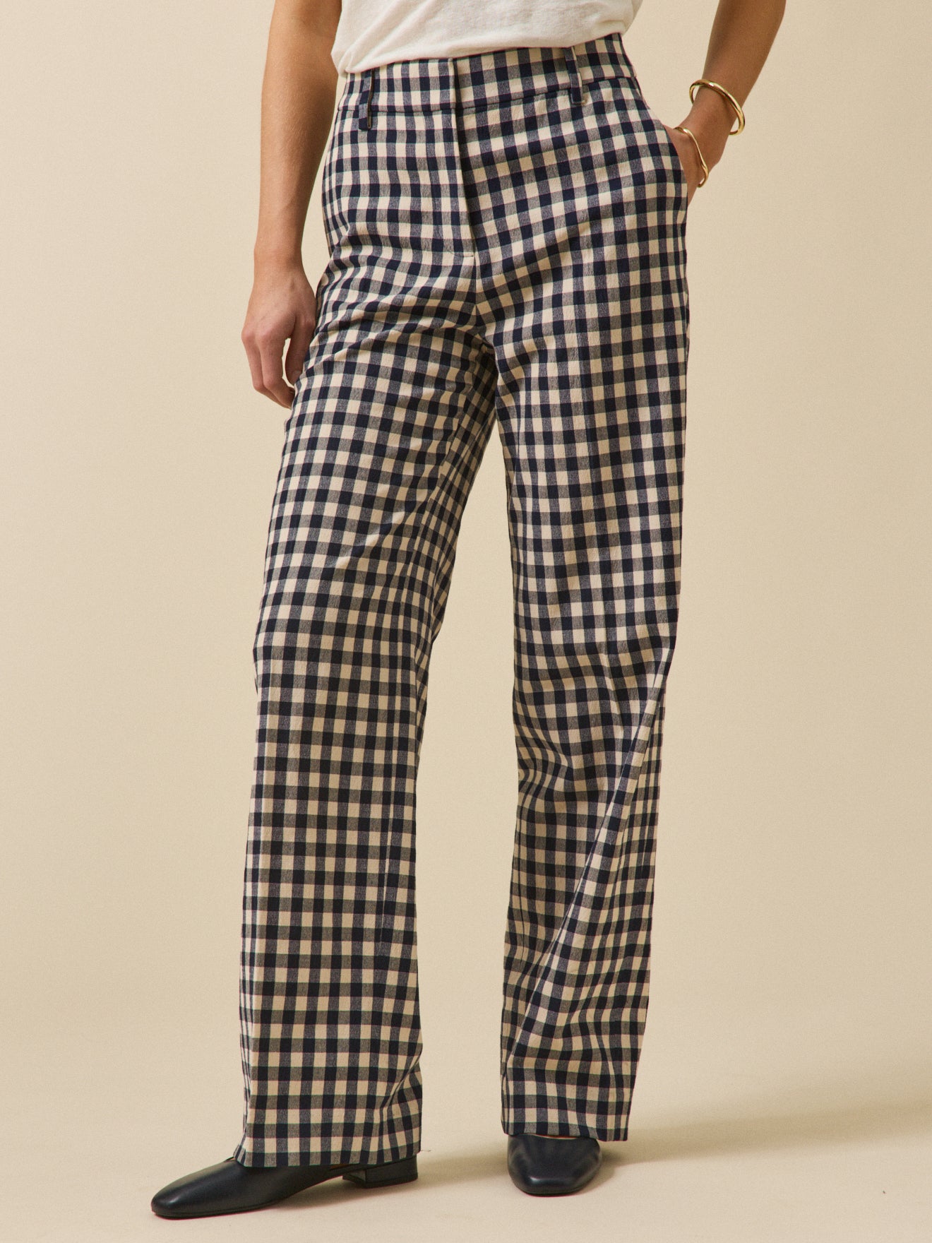 Geklede damesbroek met vichyruitjes Juliette