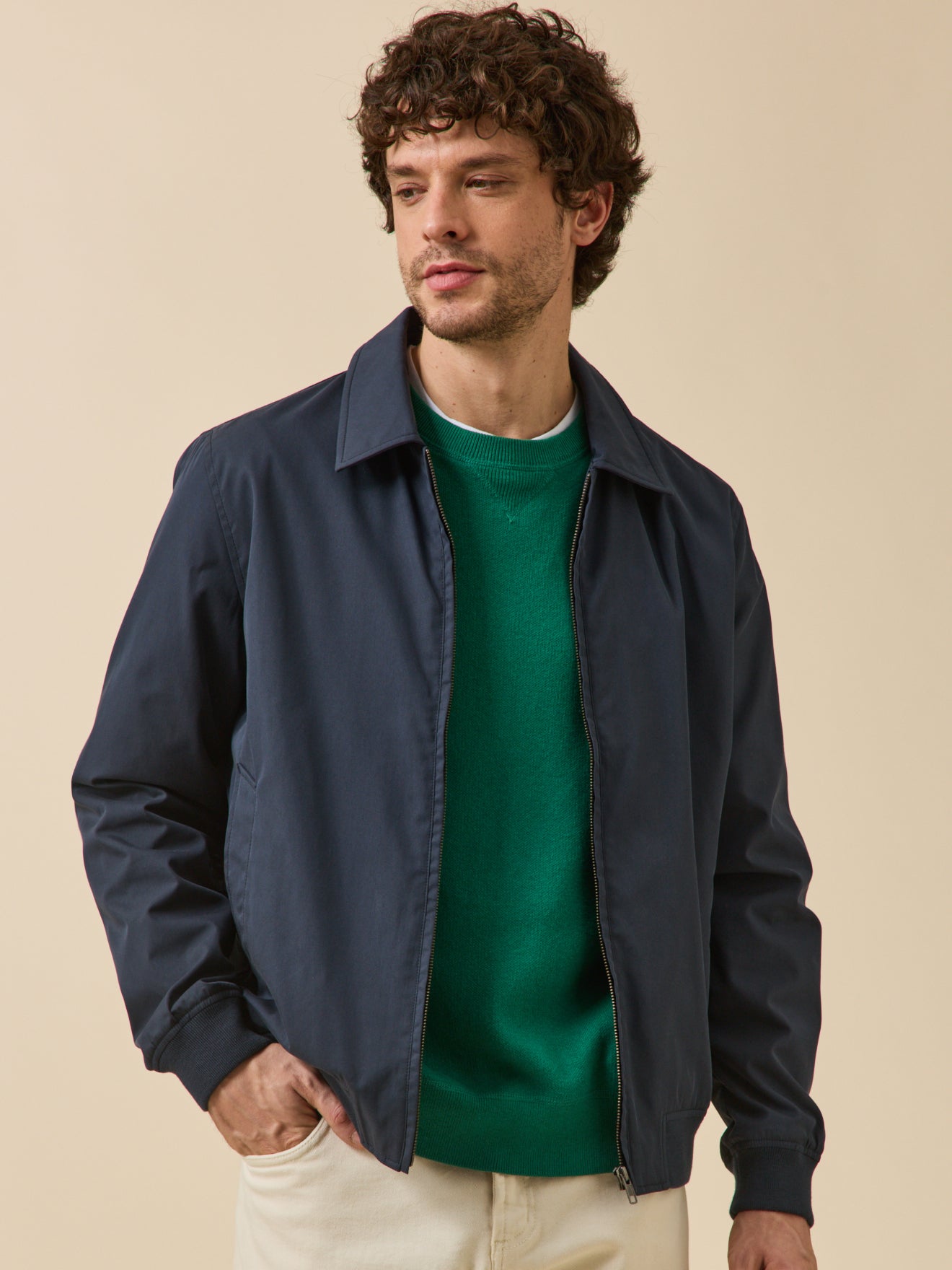 Blouson uni zippé homme