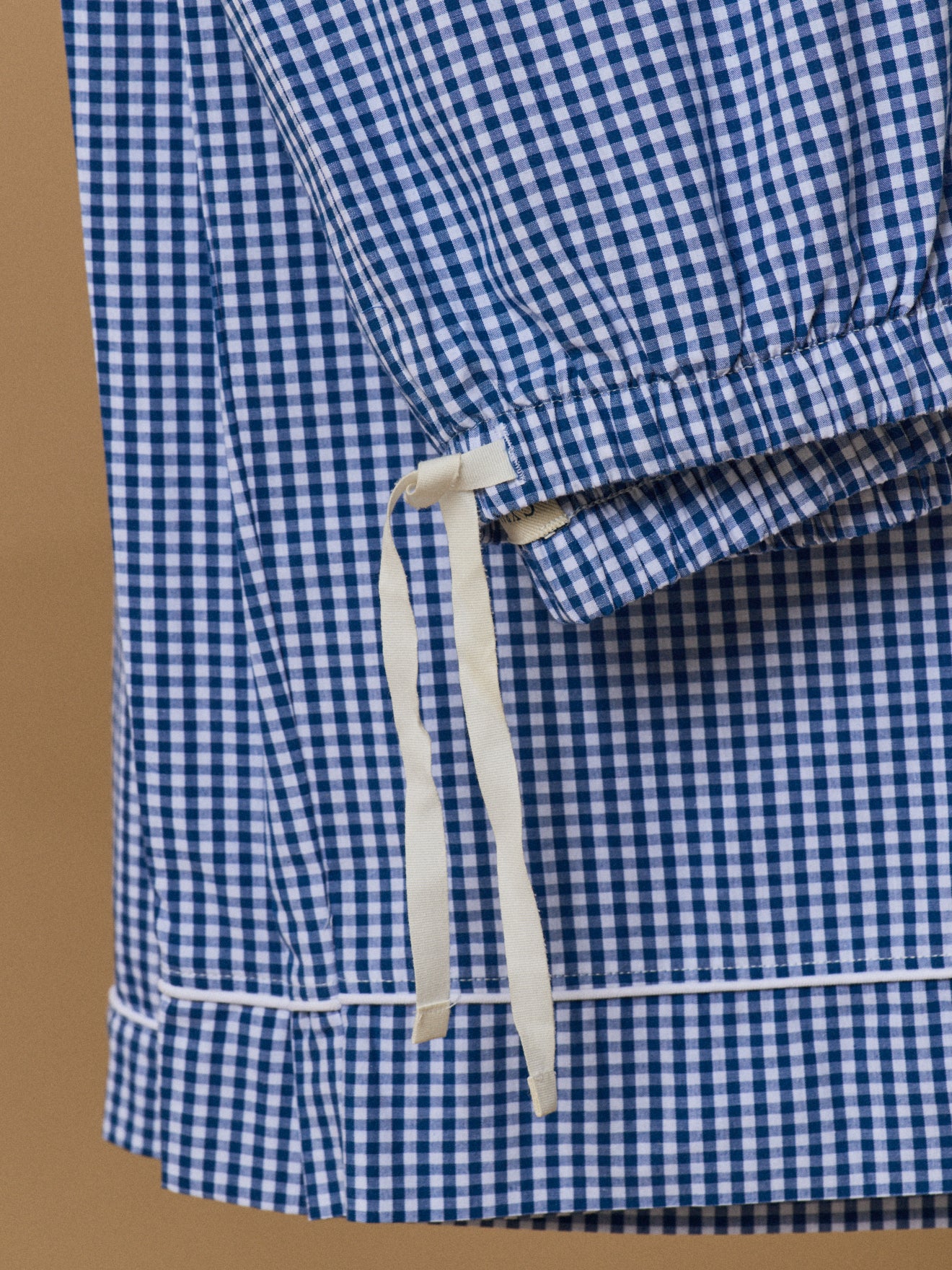 Pyjama col cranté vichy femme