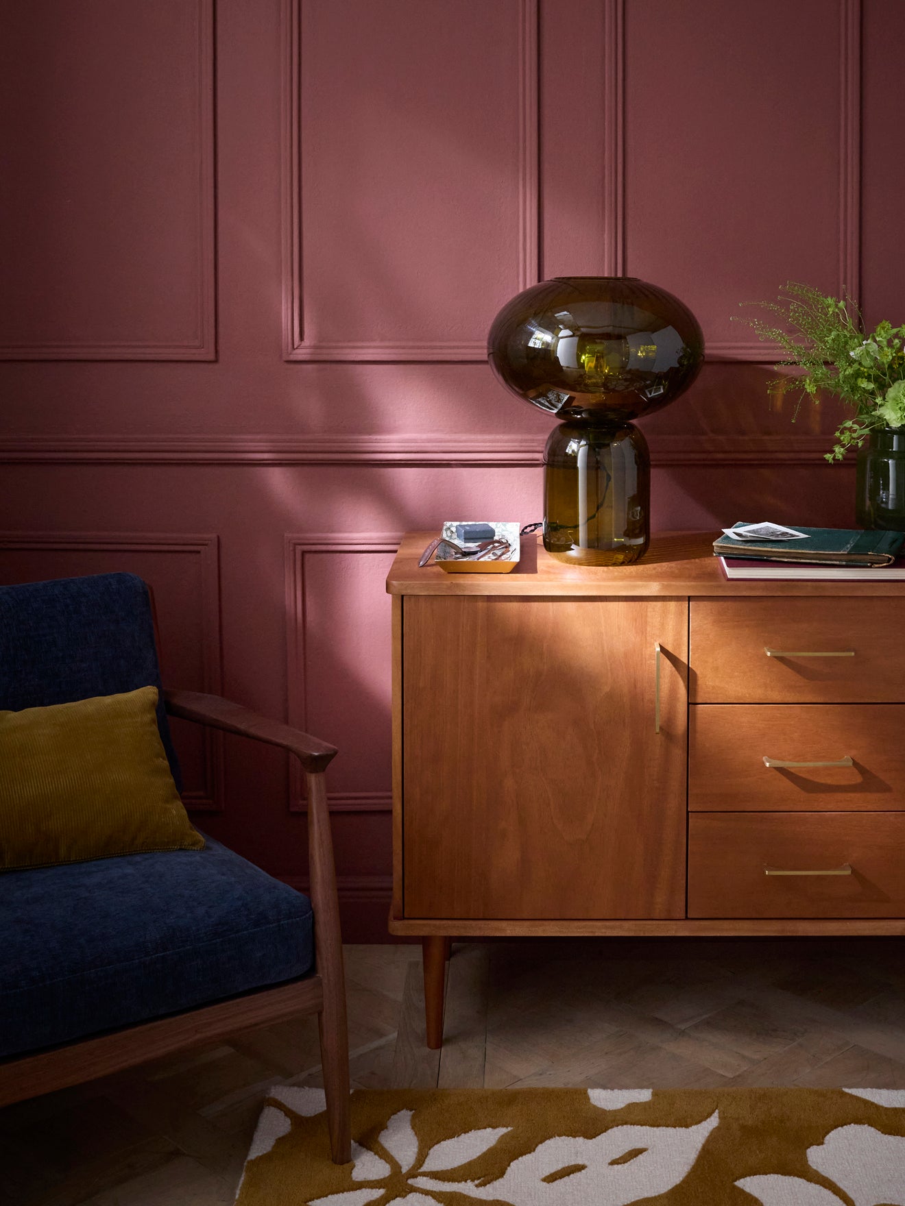 Extragrote lamp in geciseleerd glas "Martin"