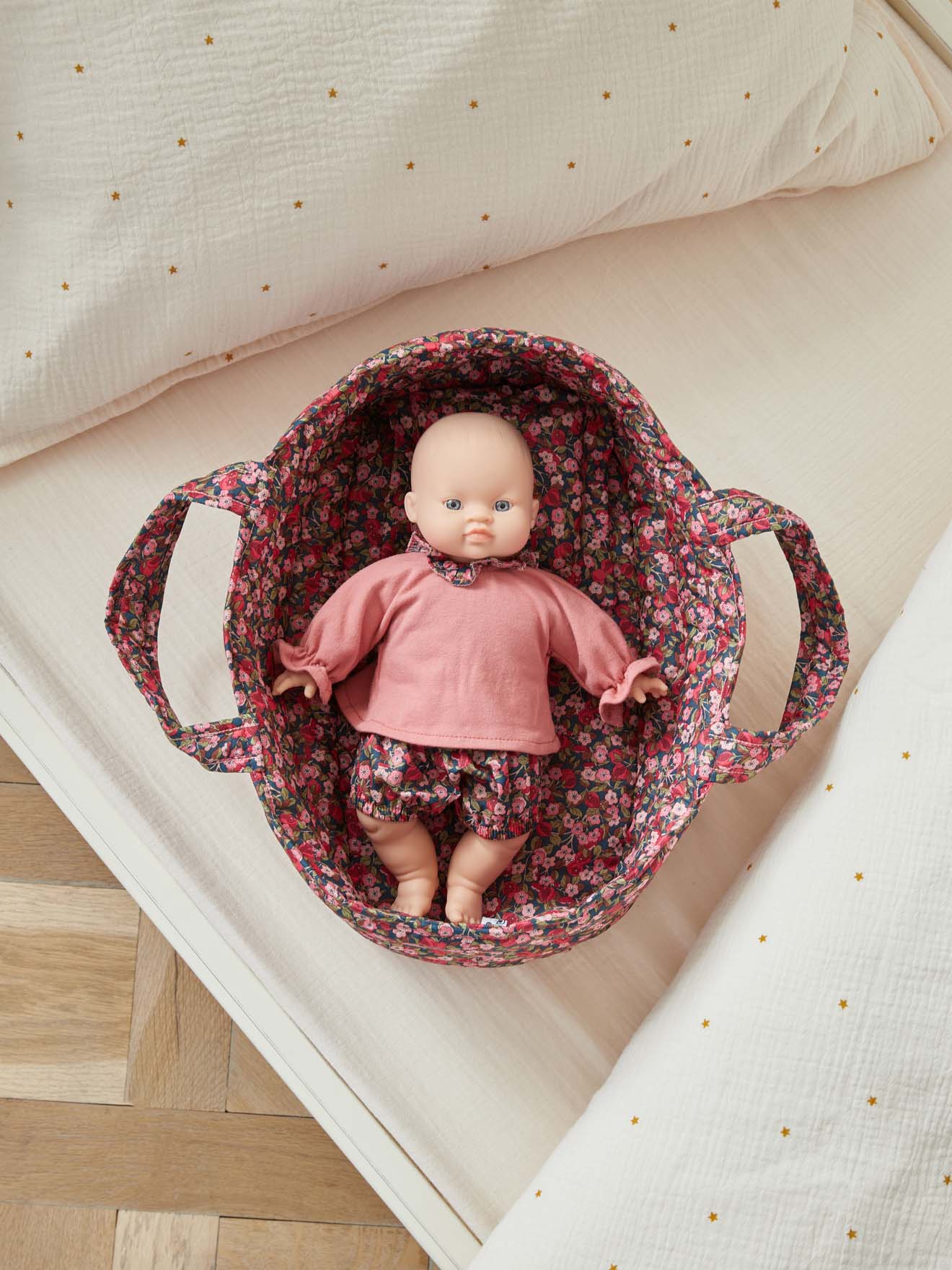 Couffin Mae tissu Liberty - Collection Cyrillus X Minikane