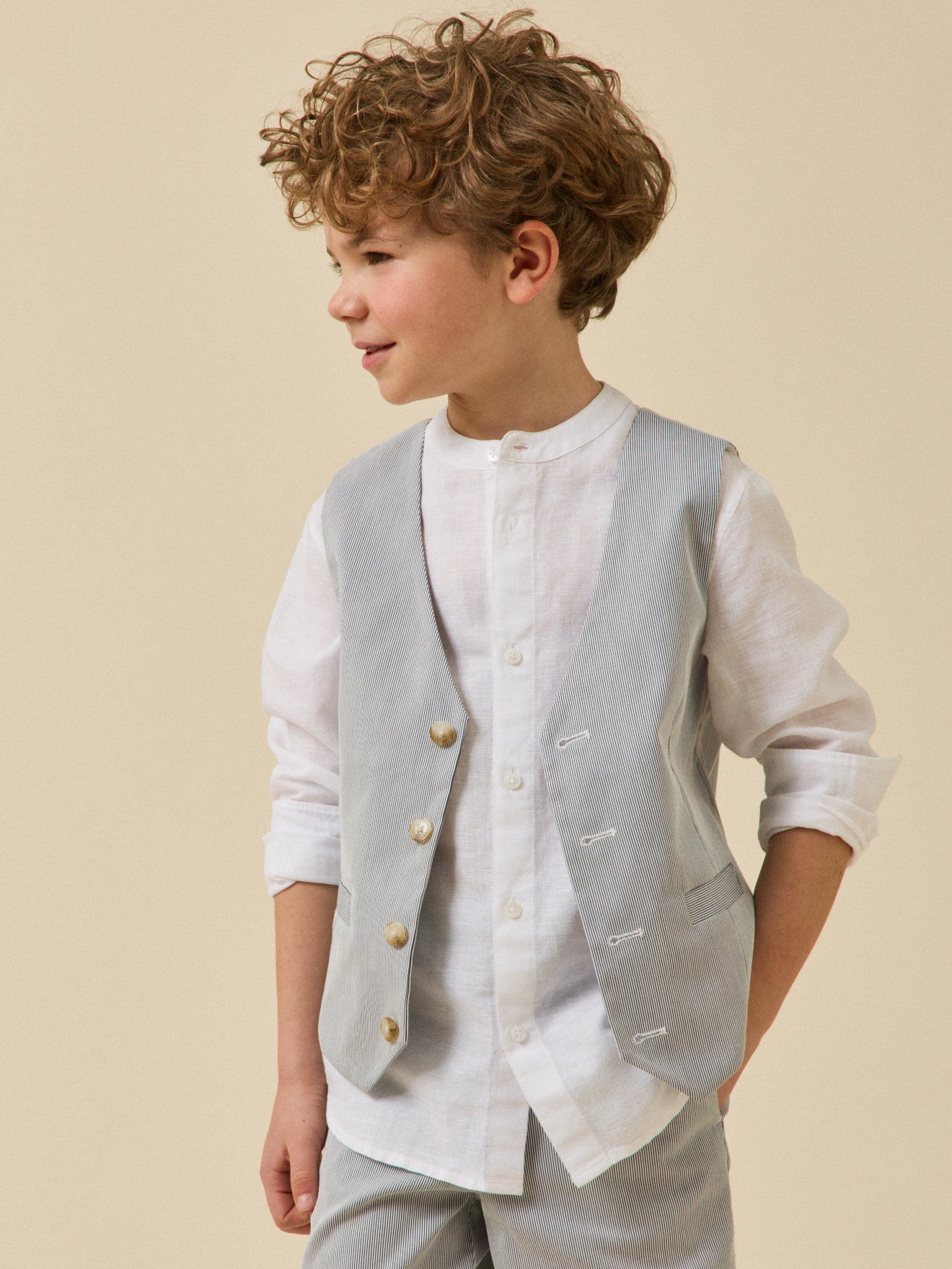 Gilet de costume rayé Garçon – Collection Fêtes et Mariages