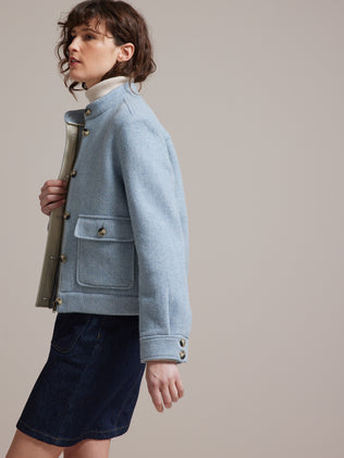 Veste blouson lainage double face femme