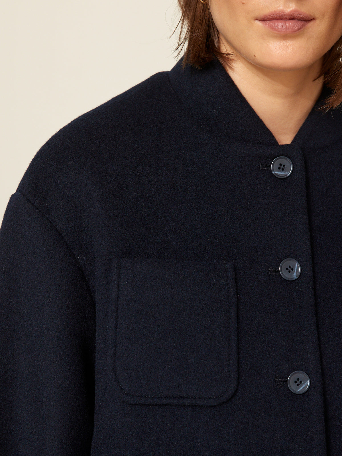 Damesblouson in dubbellaagse wolmix
