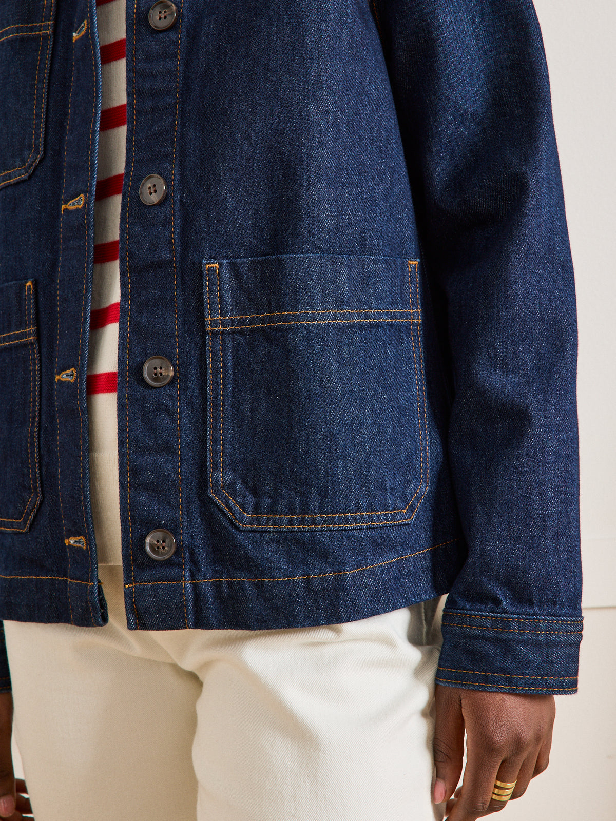 Veste worker jean femme coton biologique