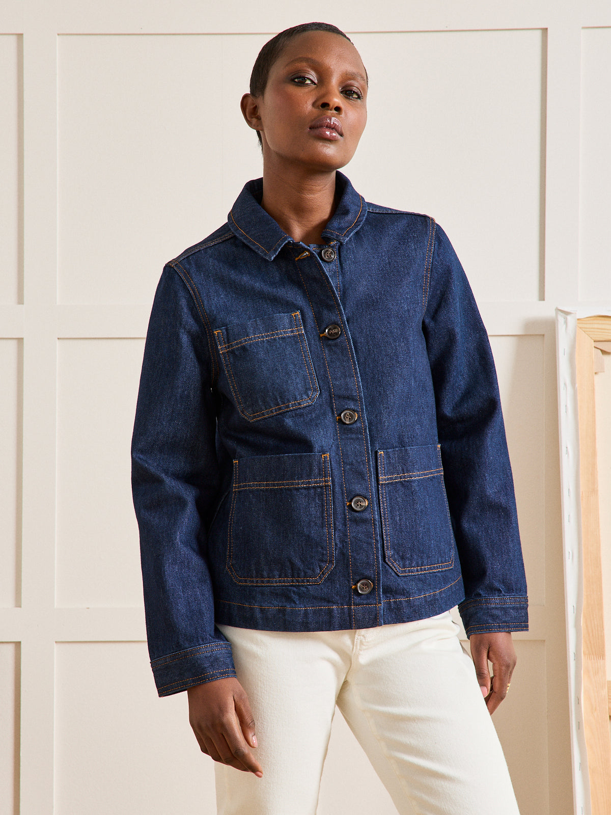Veste worker jean femme coton biologique