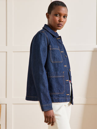 Veste worker jean femme coton biologique