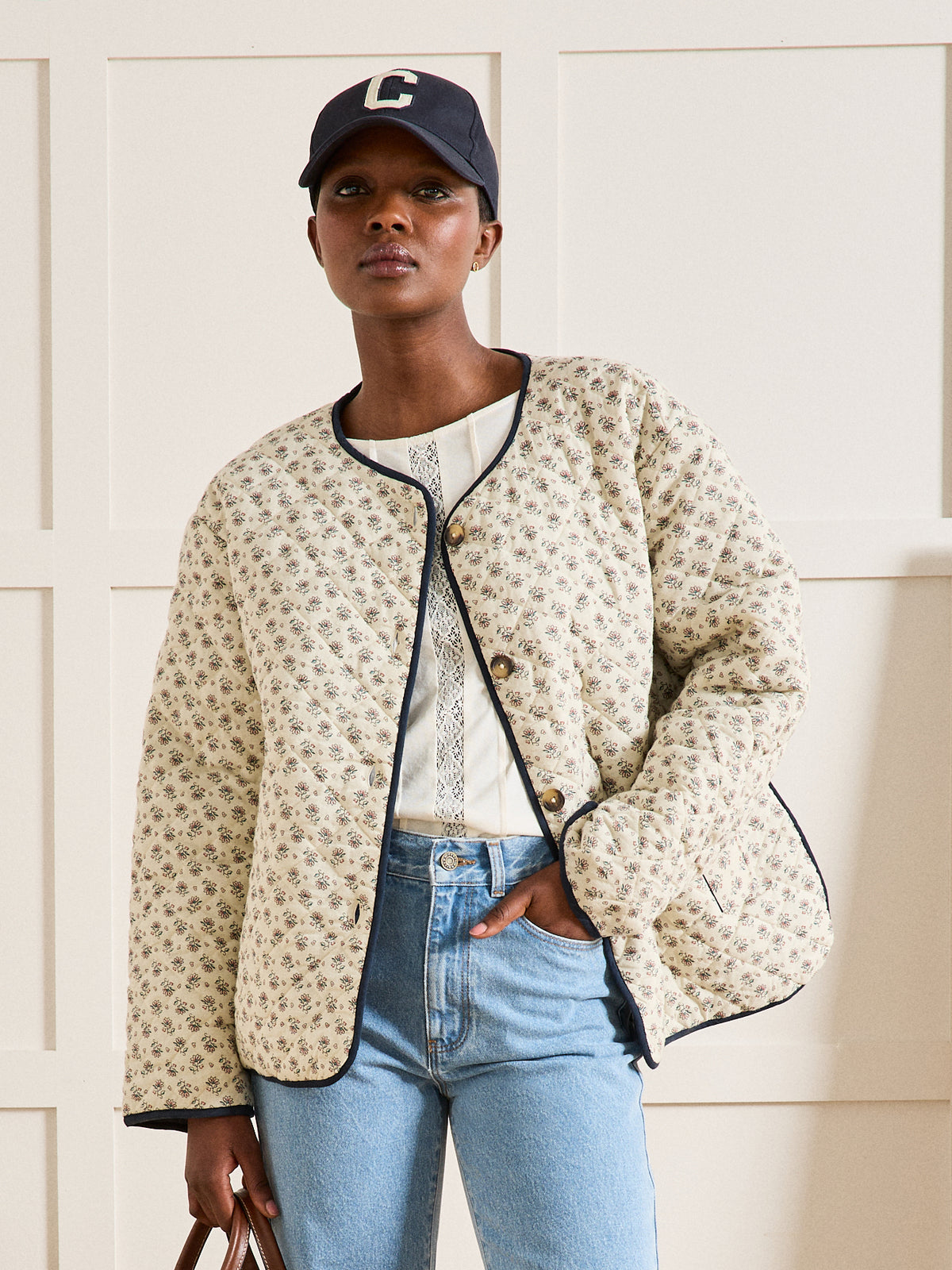 Veste matelassée gansée femme imprimé Pia