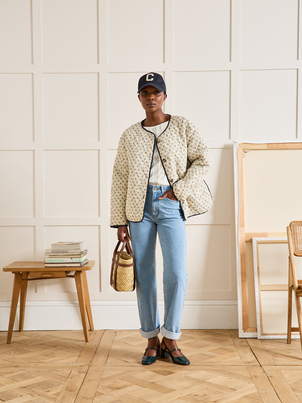 Veste matelassée gansée femme imprimé Pia