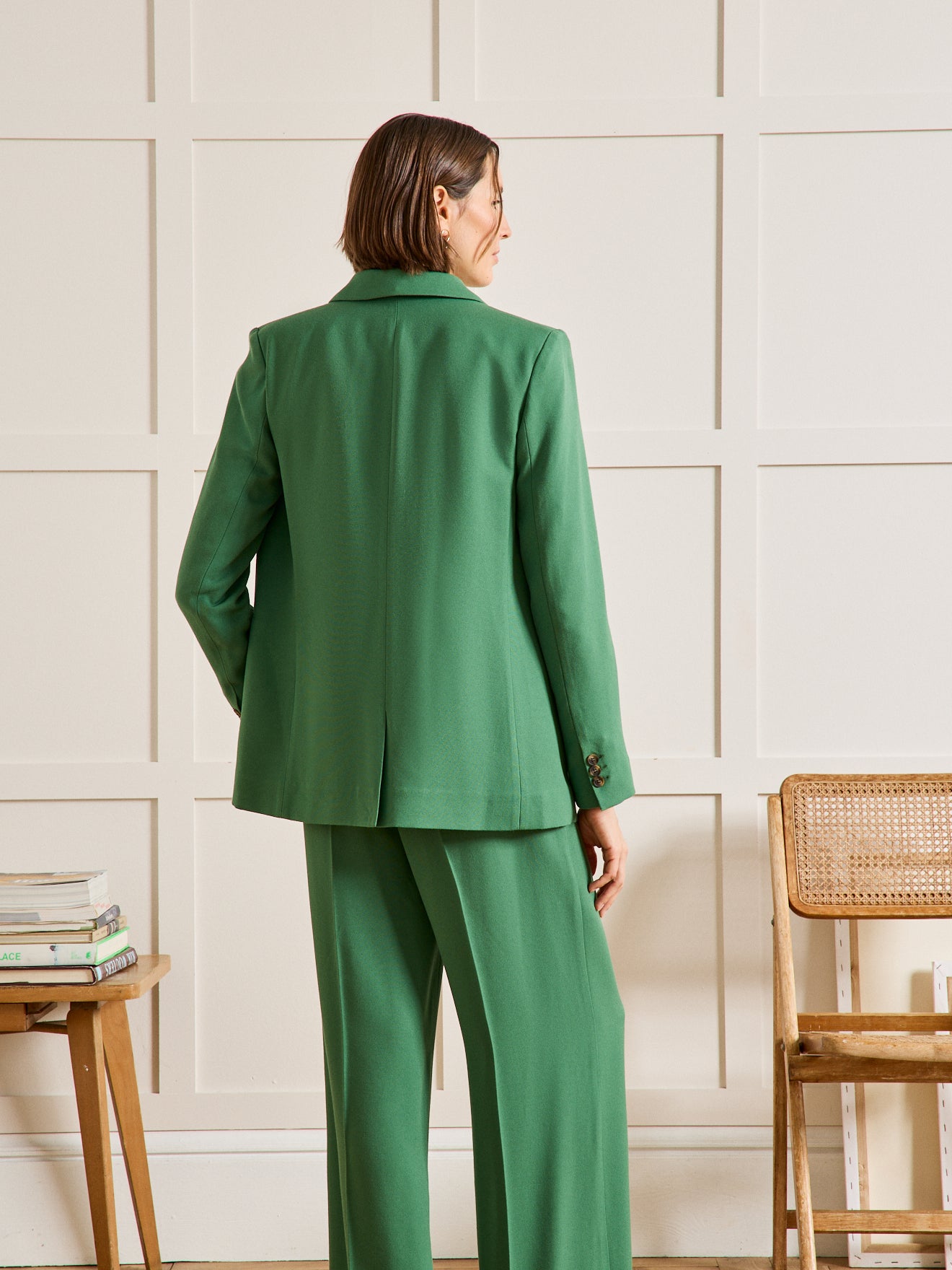 Veste tailleur tissu crêpe femme