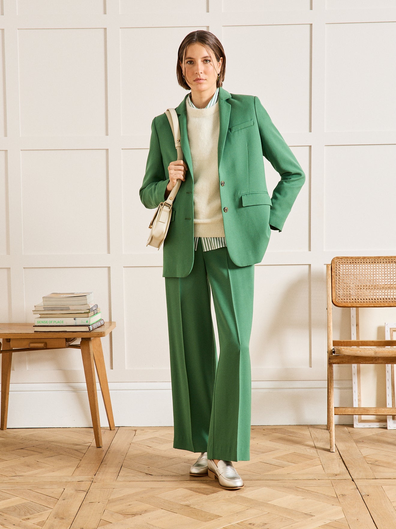 Veste tailleur tissu crêpe femme