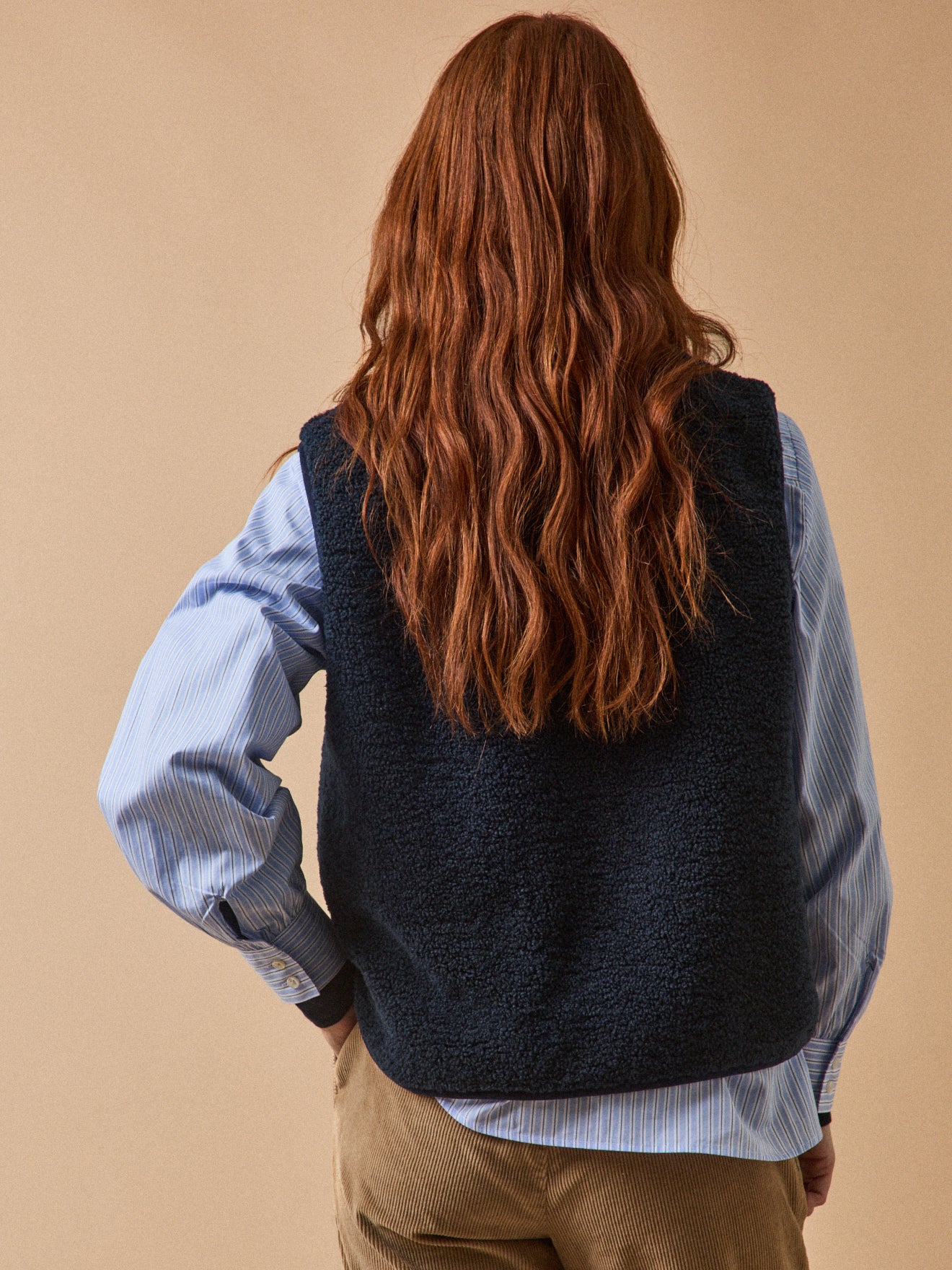 Veste sans manches en sherpa femme