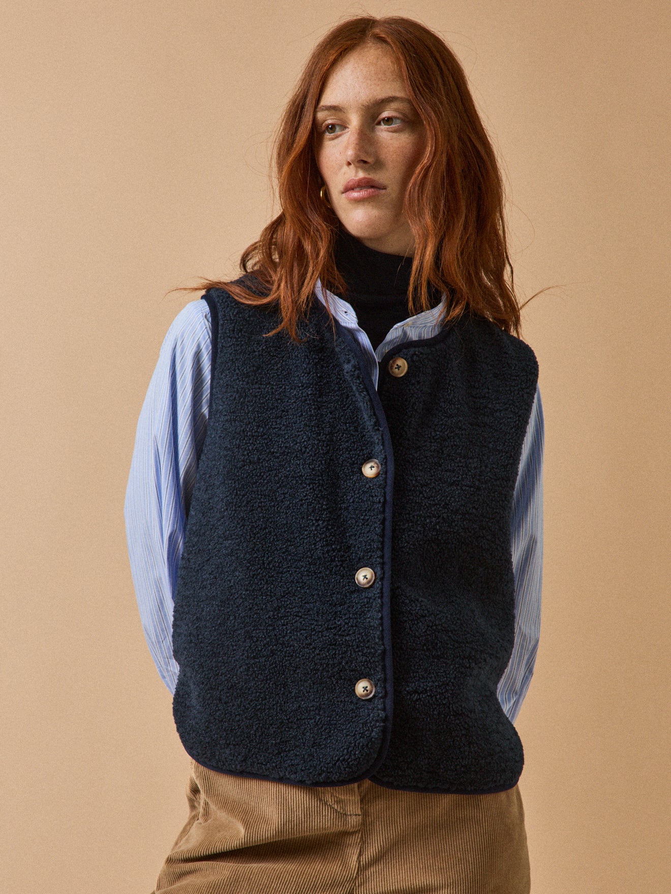 Veste sans manches en sherpa femme