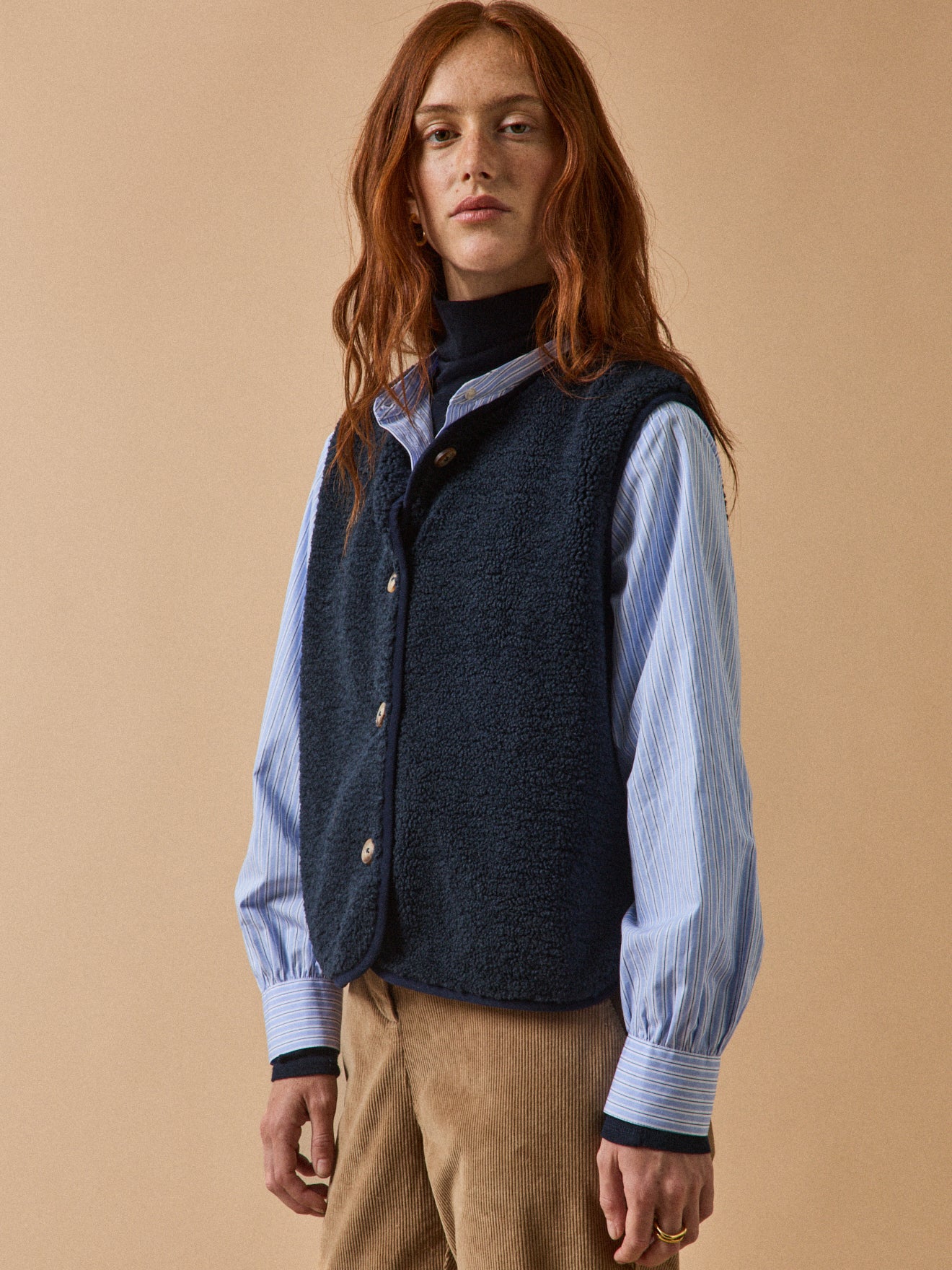 Veste sans manches en sherpa femme