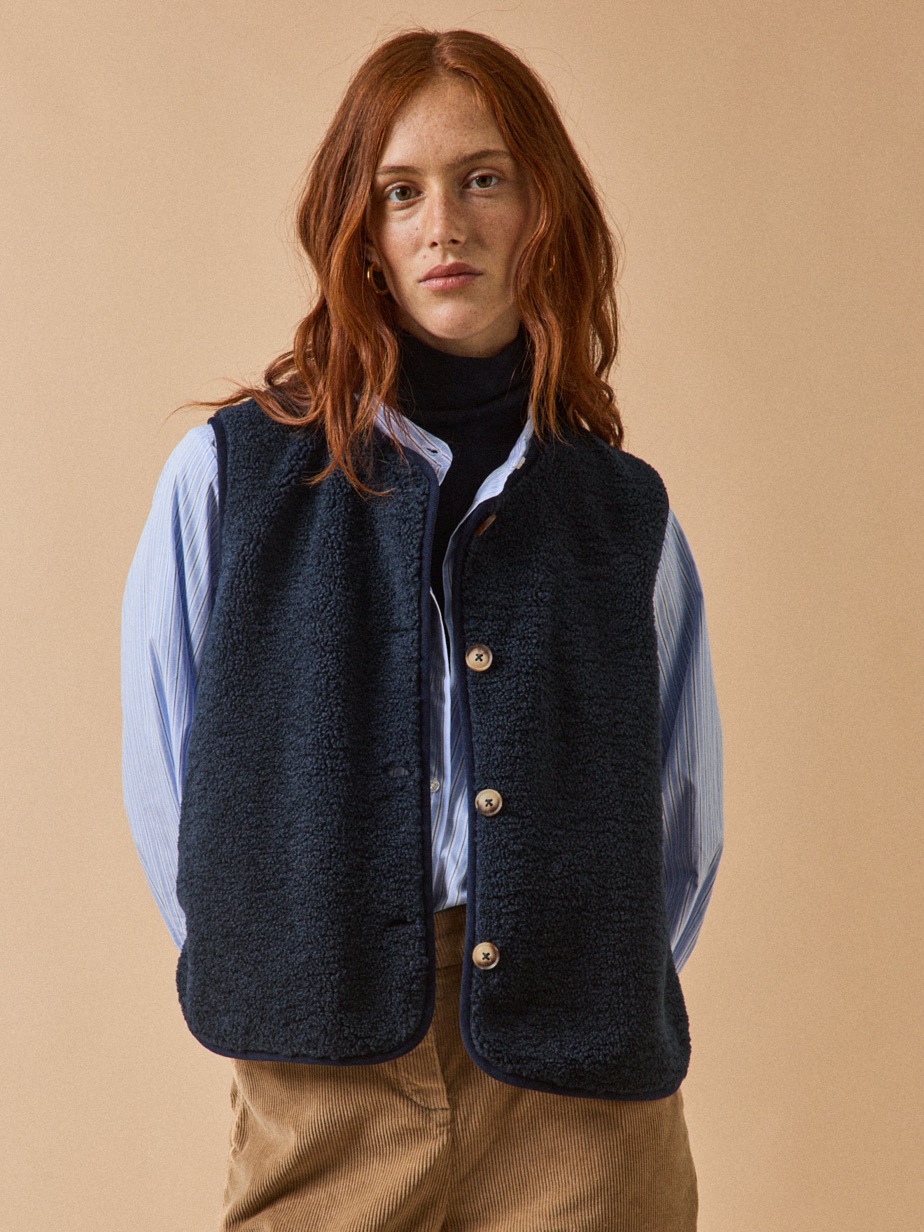 Veste sans manches en sherpa femme