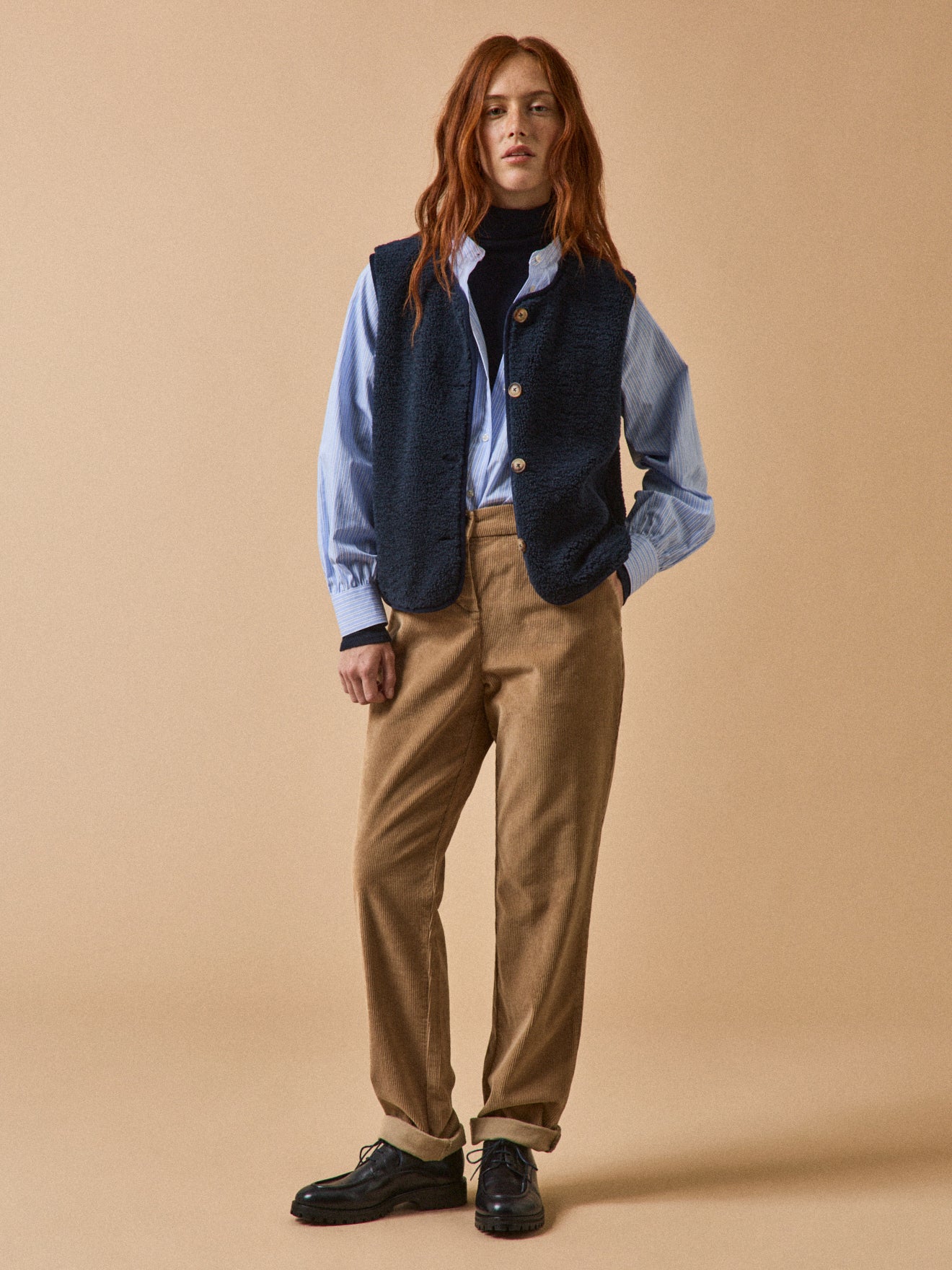 Veste sans manches en sherpa femme