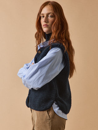 Veste sans manches en sherpa femme