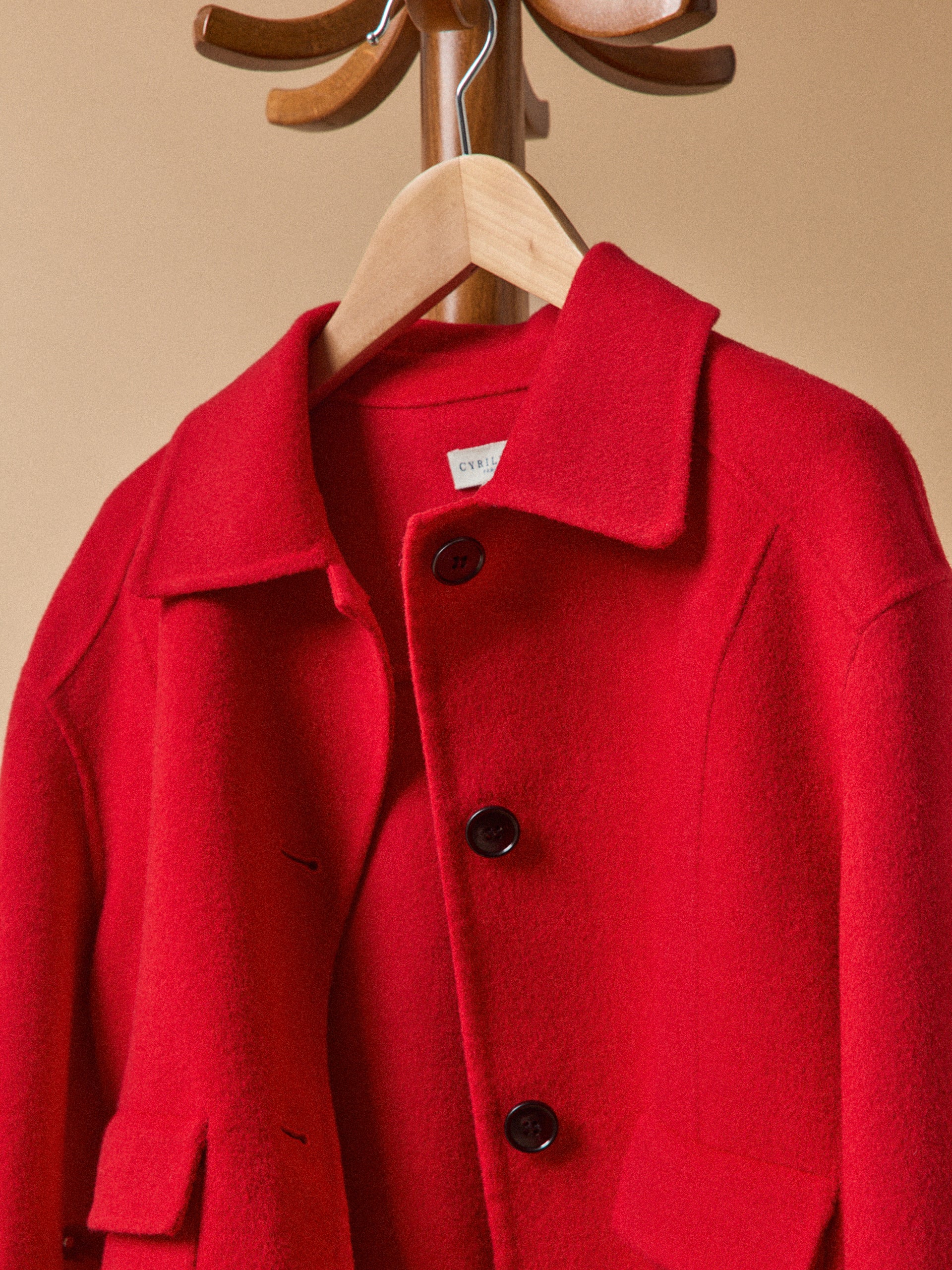Veste boutonnée lainage double face femme