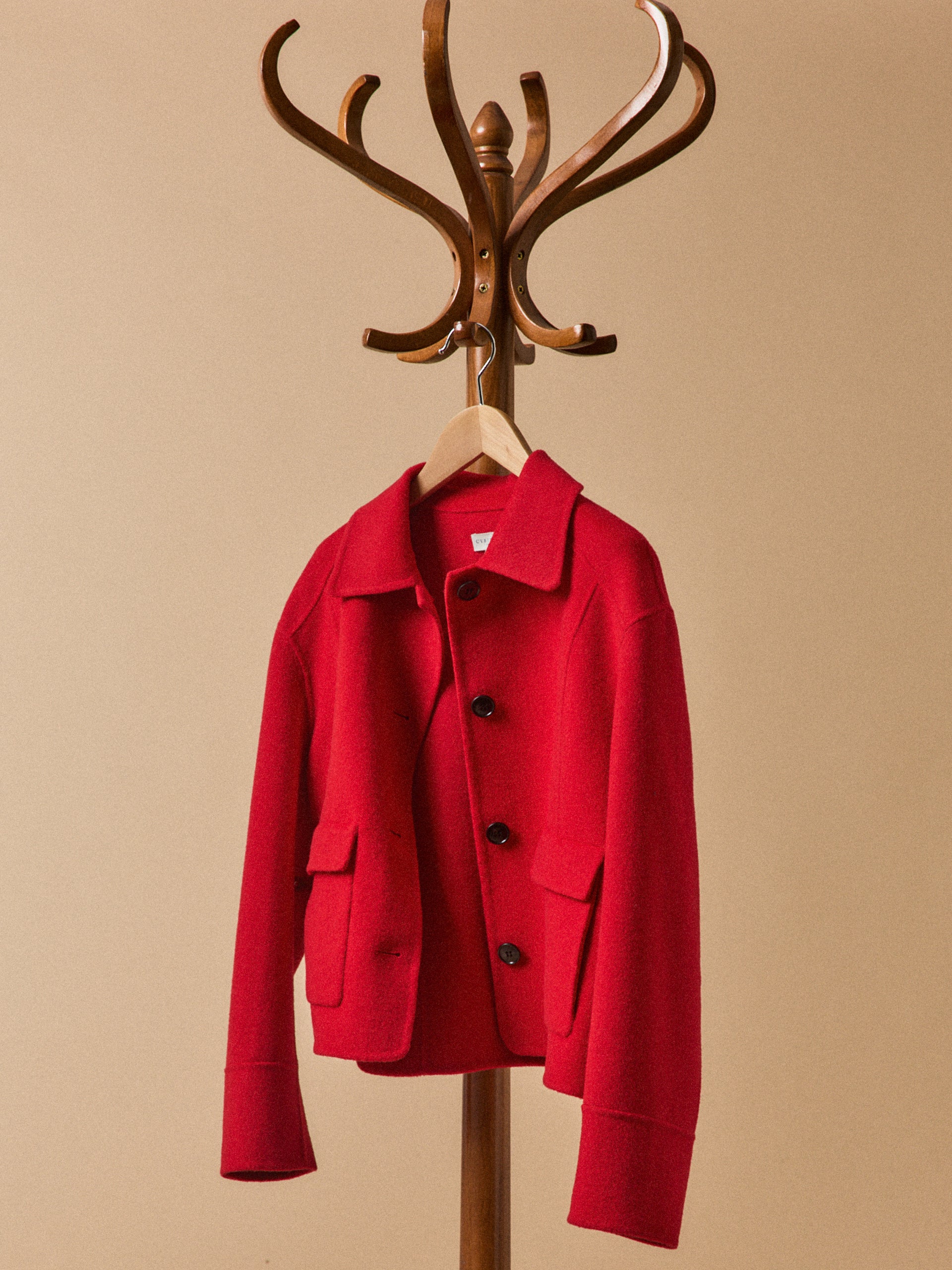 Veste boutonnée lainage double face femme