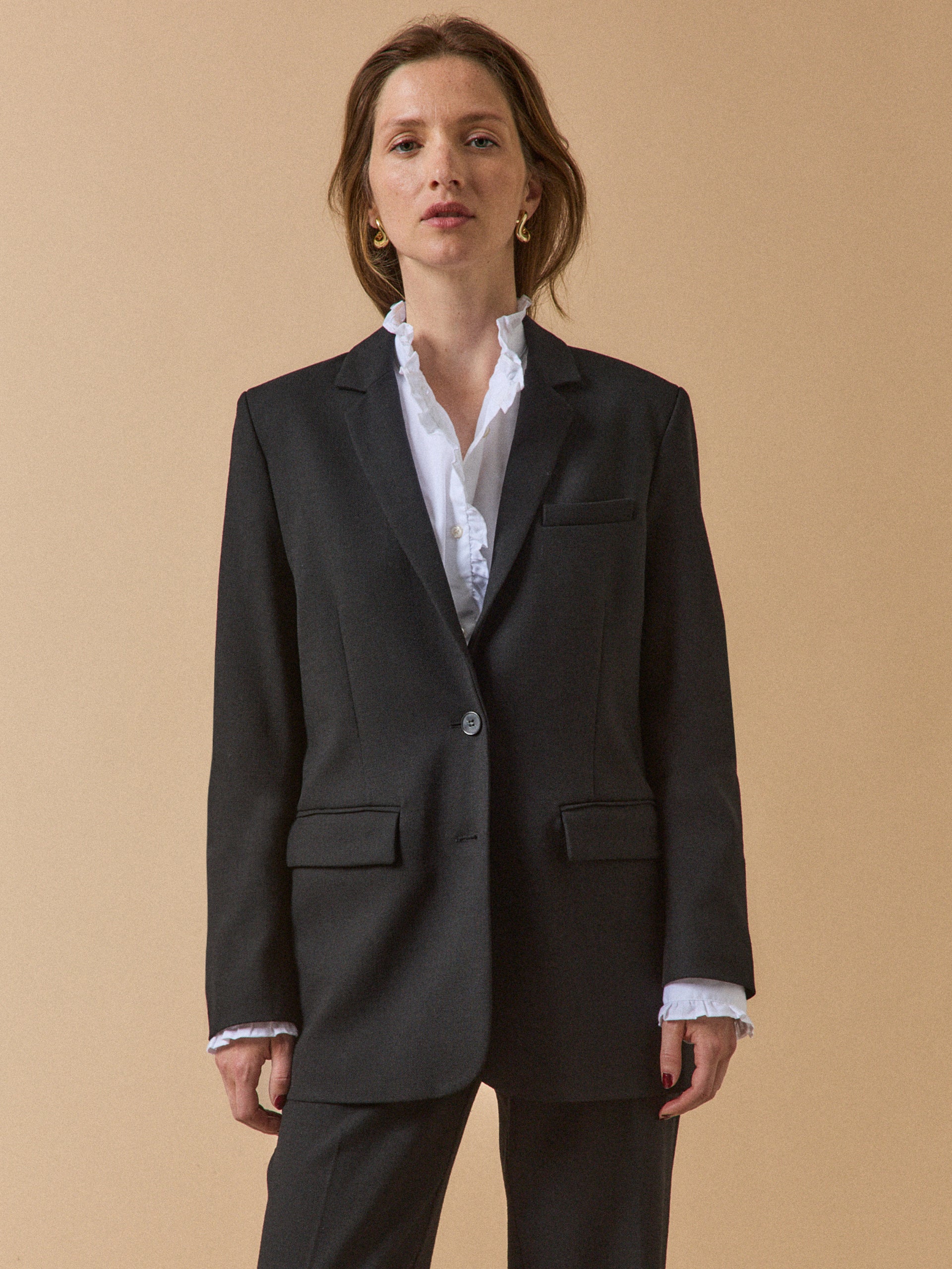 Veste tailleur twill uni femme
