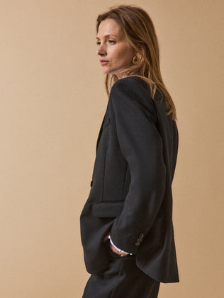 Damesblazer in effen twill