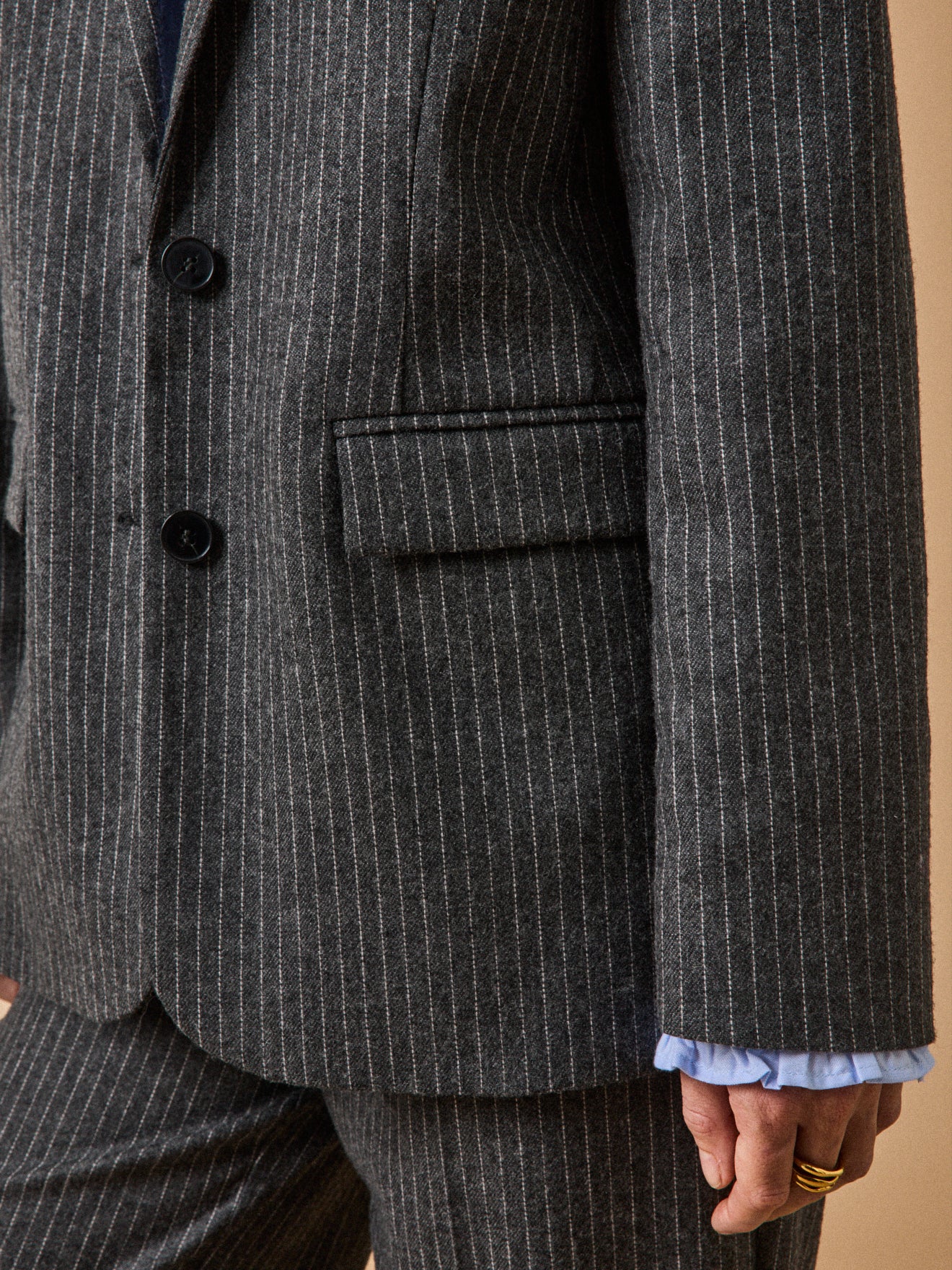 Veste tailleur lainage rayé femme