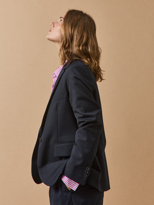 Damesblazer in effen wolmix