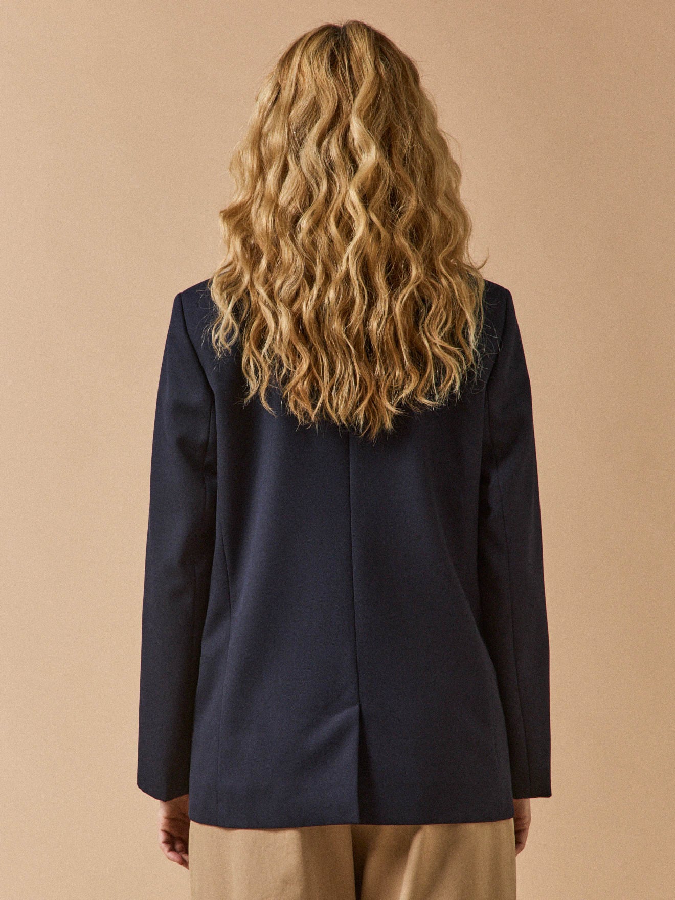 Veste blazer twill uni femme boutons dorés