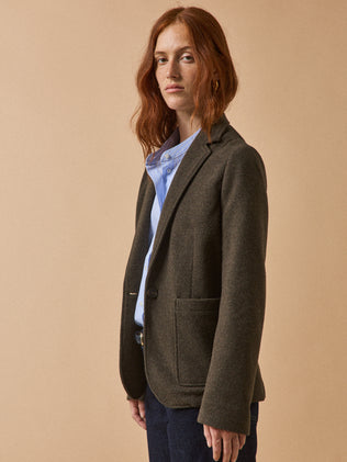 Effen damesblazer in soepel tricot