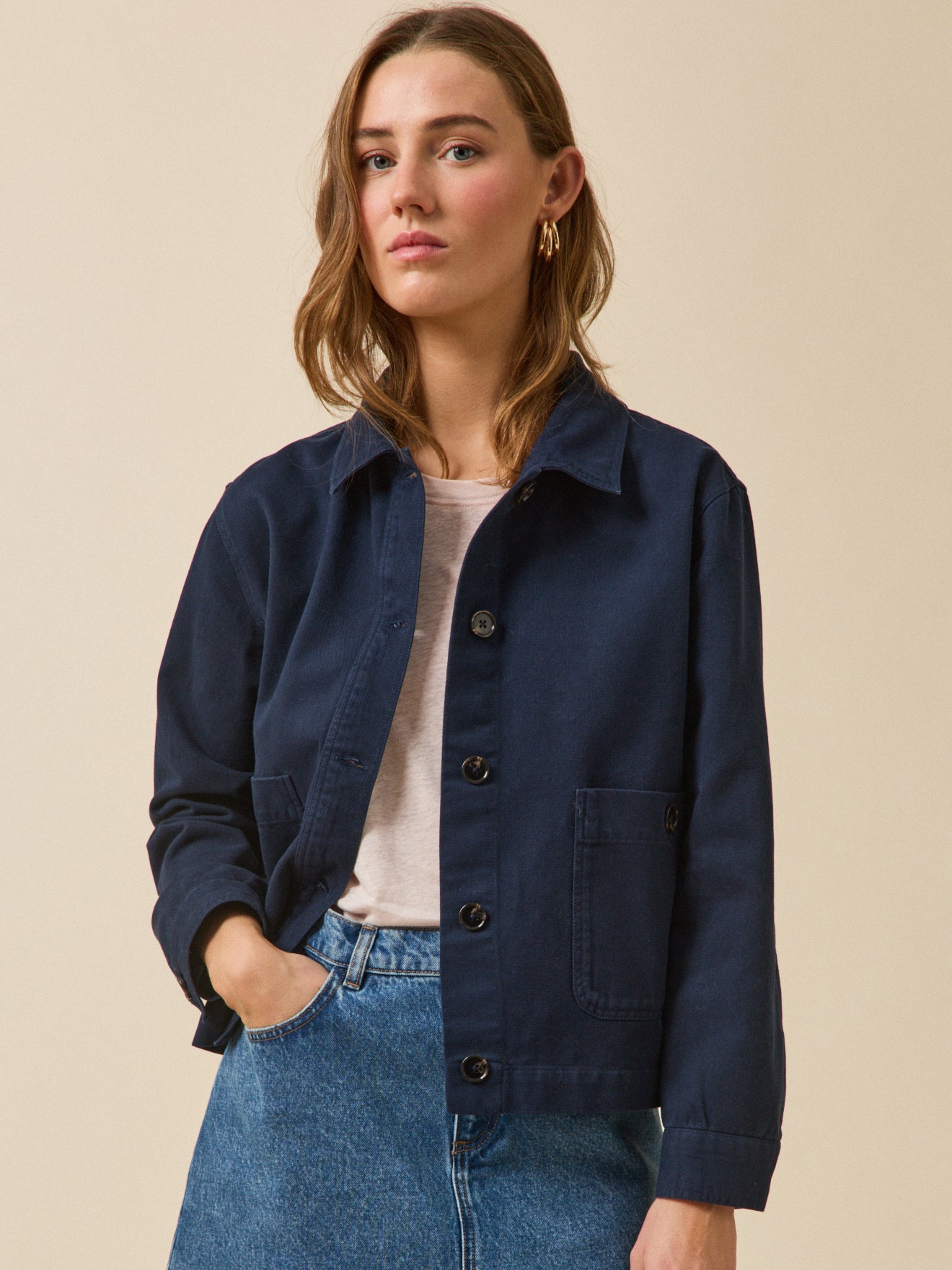 Worker style damesjasje in biokatoen