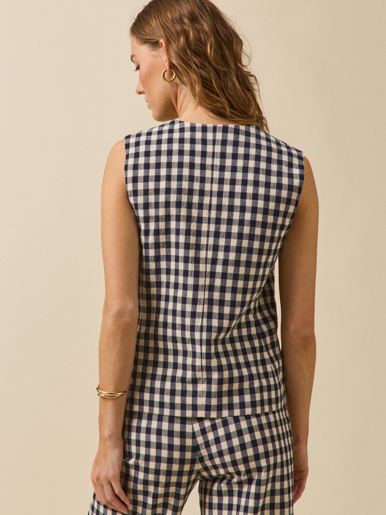 Damesgilet met vichyruitjes