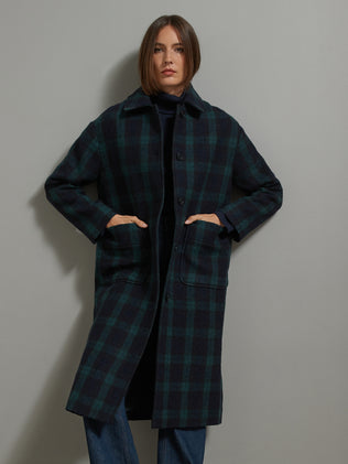 Manteau écossais pure laine femme