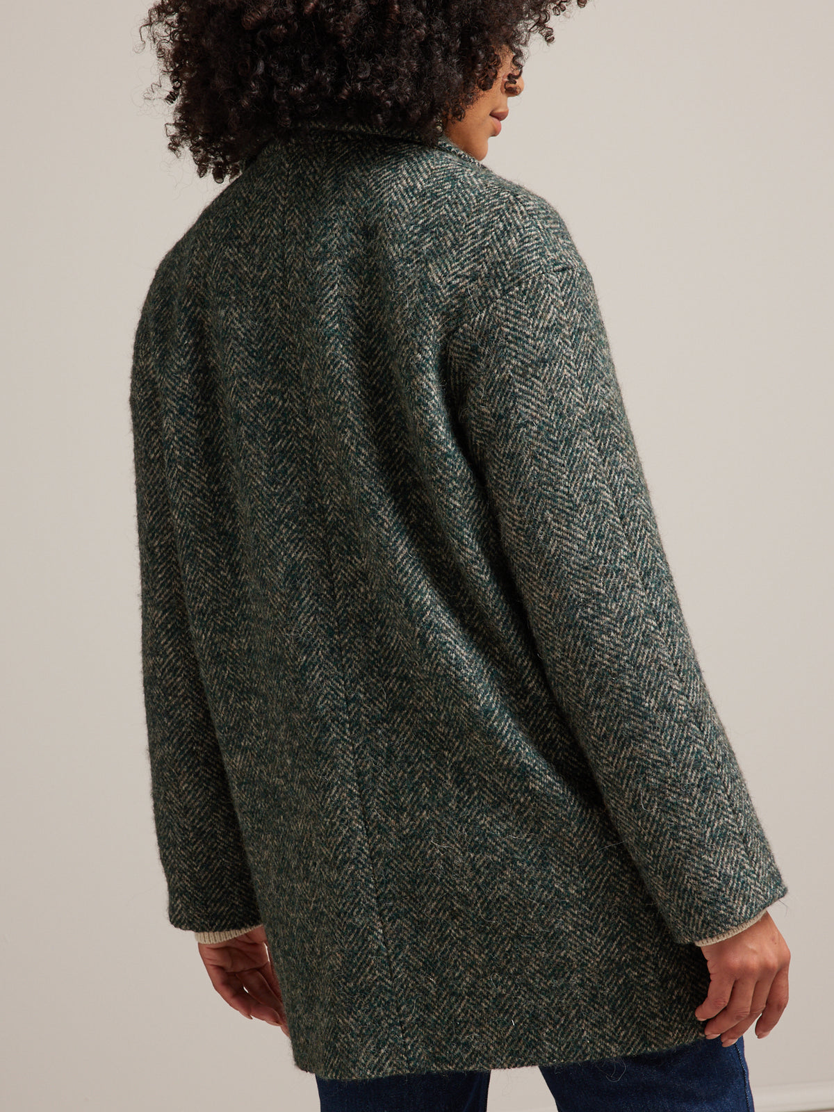 Manteau oeuf lainage chevrons femme