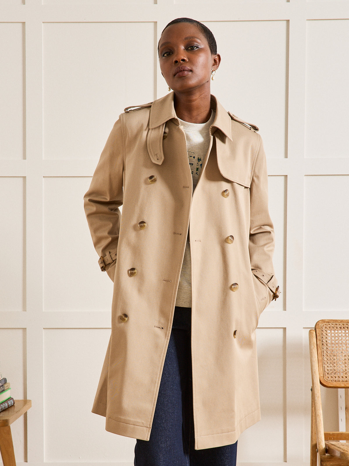 Trench long femme