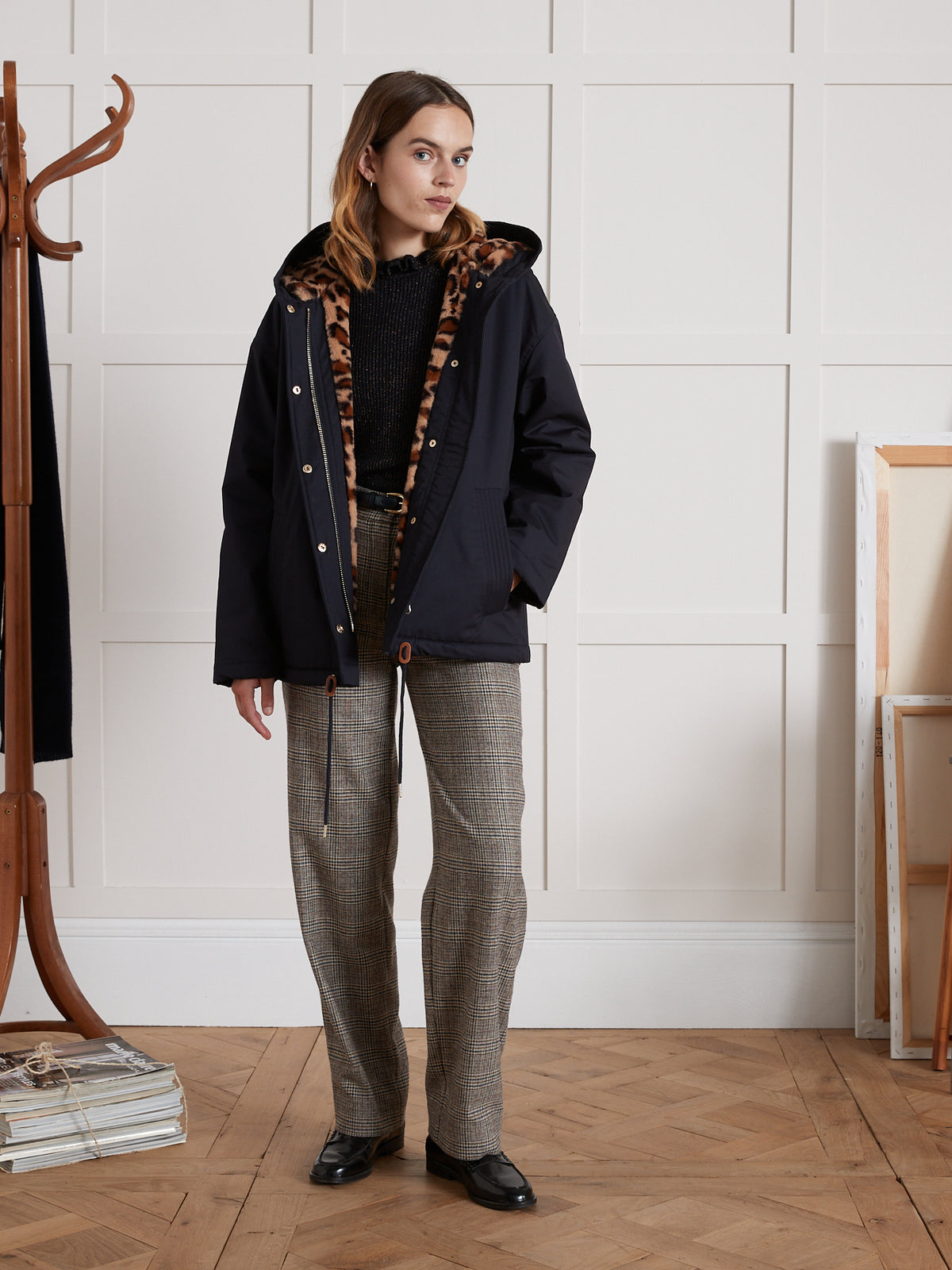 Parka courte femme doublée imitation fourrure