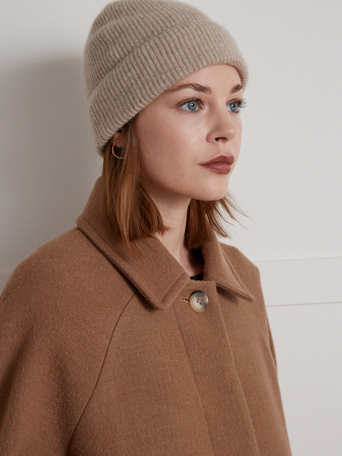 Manteau oeuf raglan en lainage femme