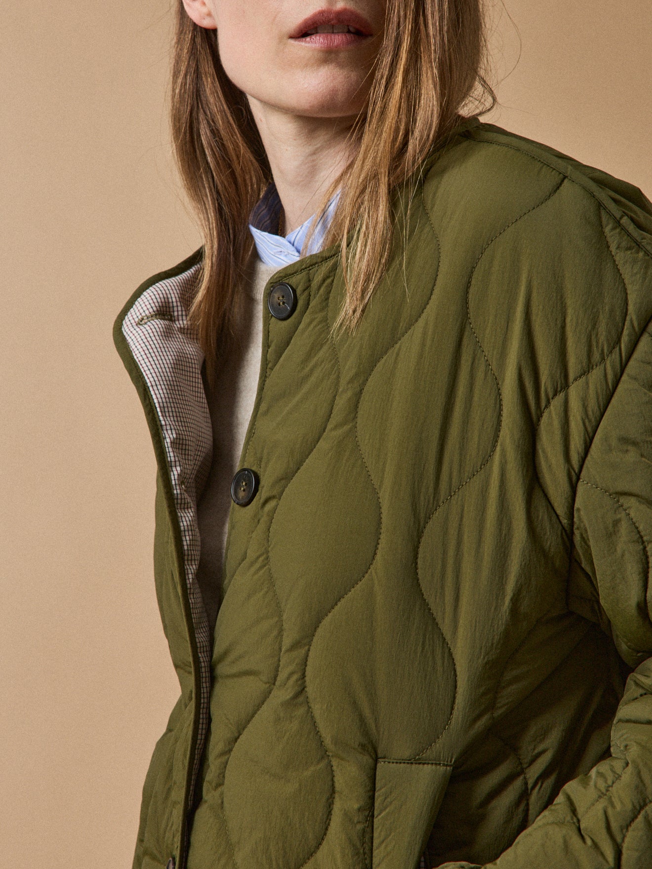 Veste matelassée sans col femme
