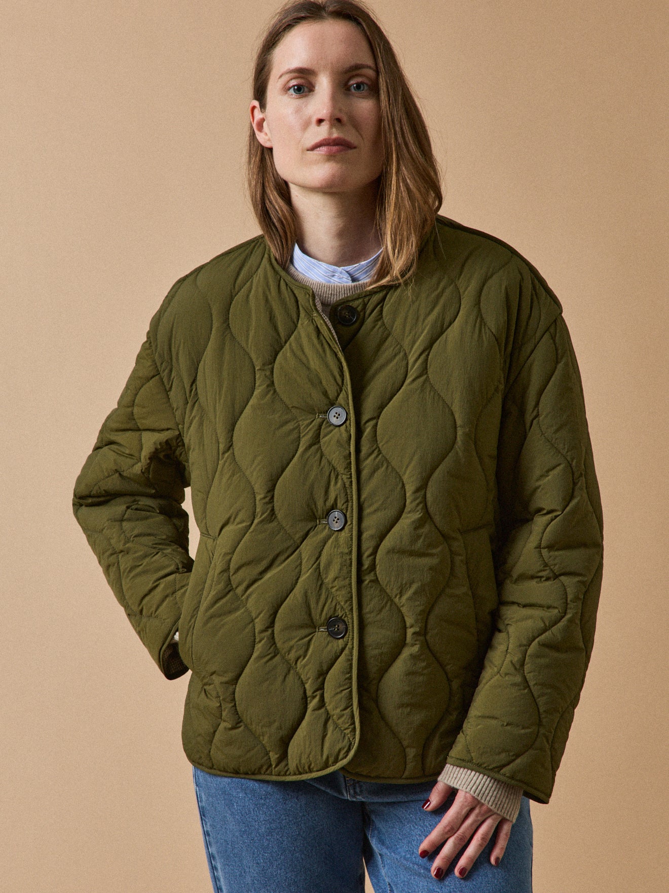 Veste matelassée sans col femme