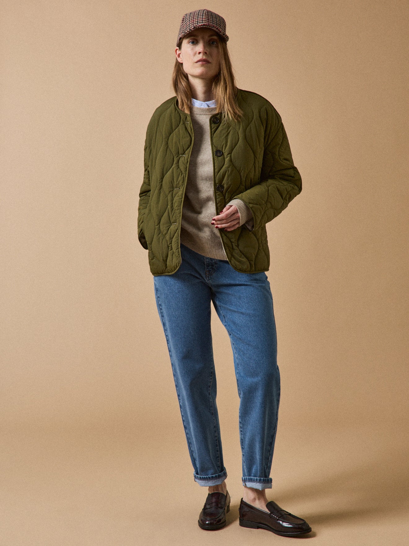 Veste matelassée sans col femme