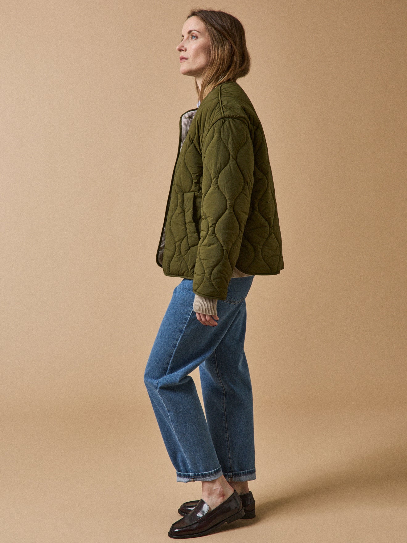 Veste matelassée sans col femme