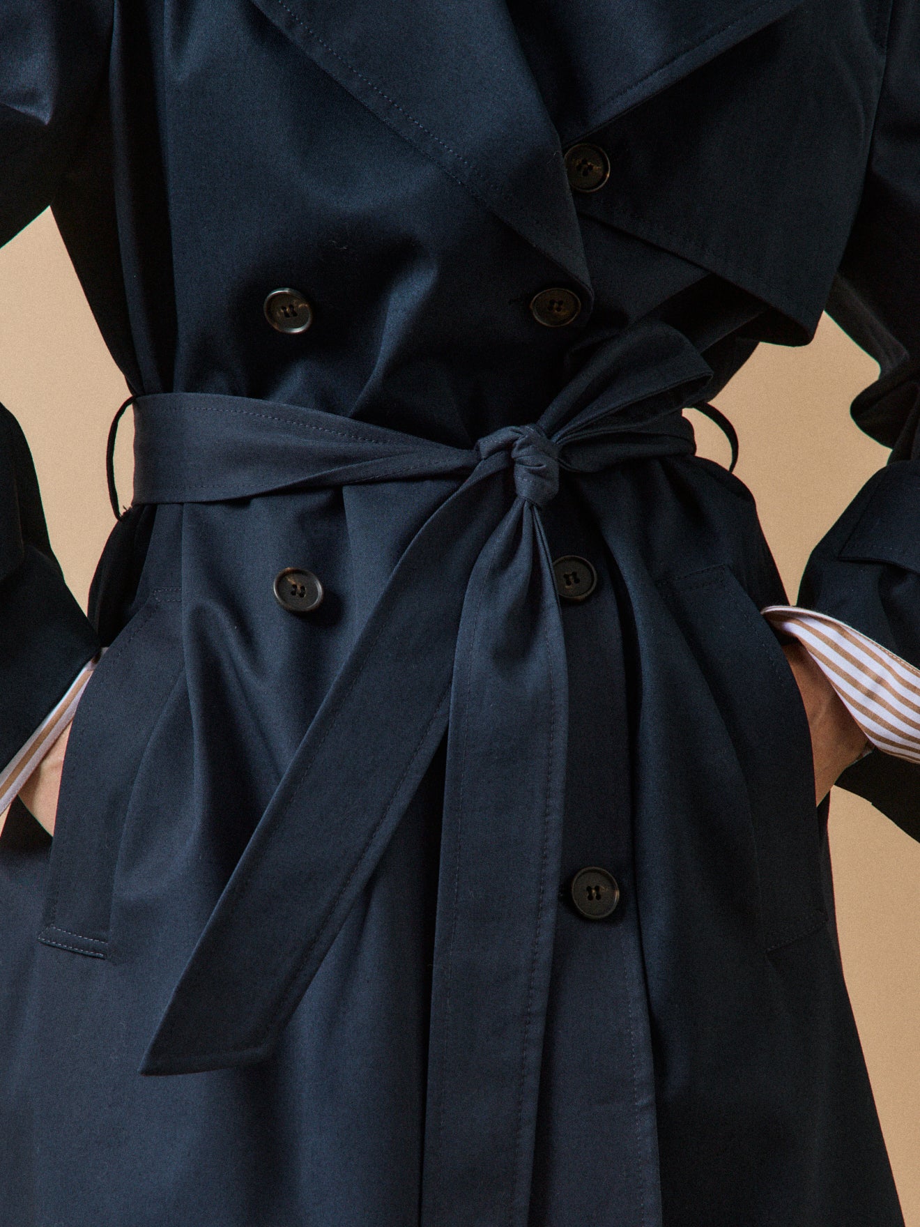 Trench long col tailleur coton biologique femme