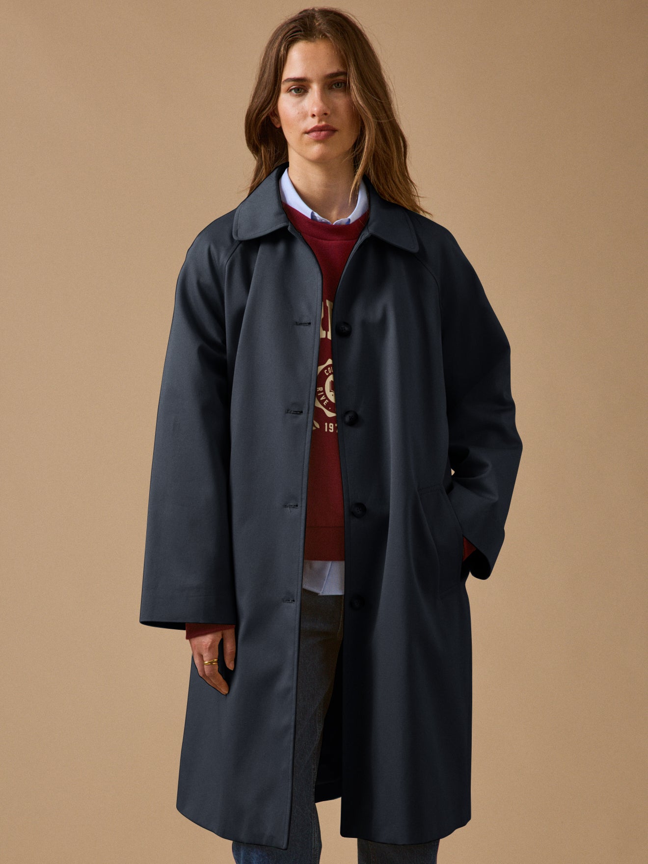 Trench long coton biologique femme