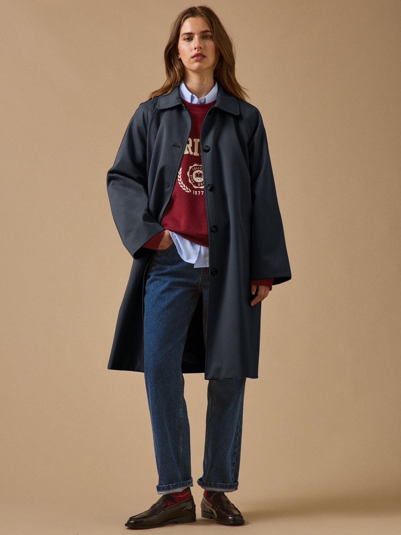 Trench long coton biologique femme