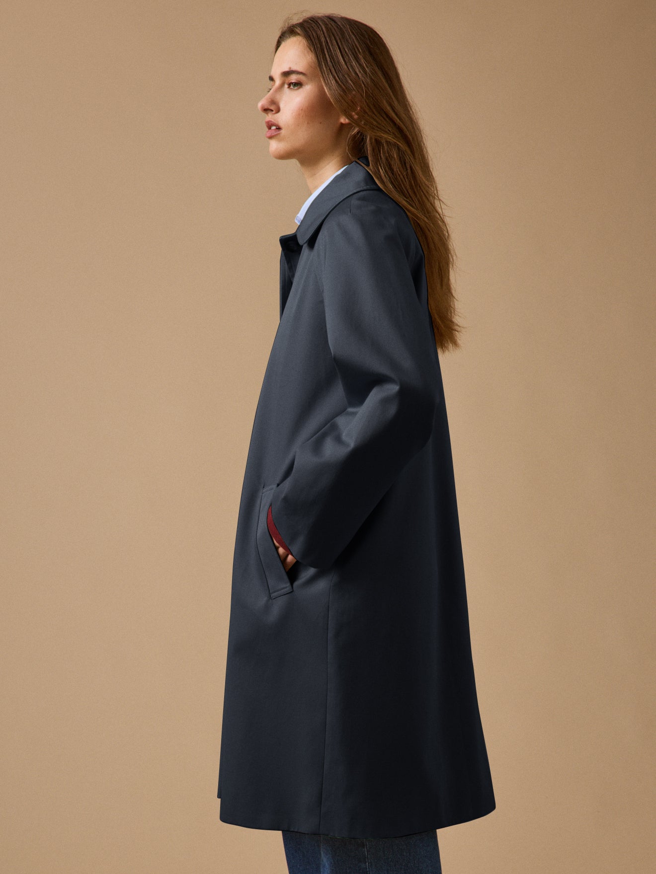 Trench long coton biologique femme